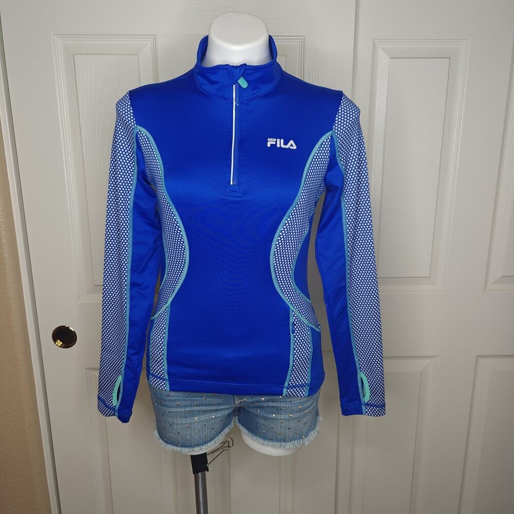 Fila Sports Running 1/4 zip fleece lined pullover sz XS